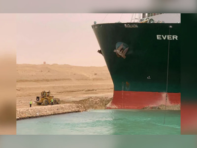 Suez Canal Could Be Blocked For Weeks By "Beached Whale" Ship
