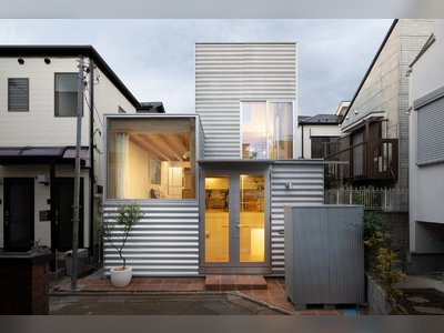 Corrugated Steel Boxes Stack Up to Create a Tiny Home in Tokyo