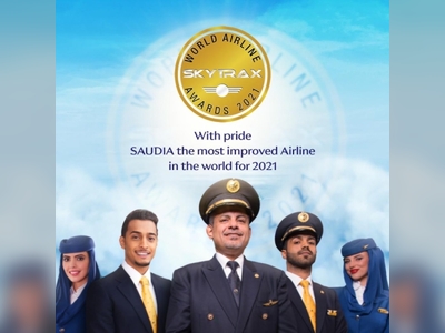 SAUDIA crowned the world's most improved airline in 2021