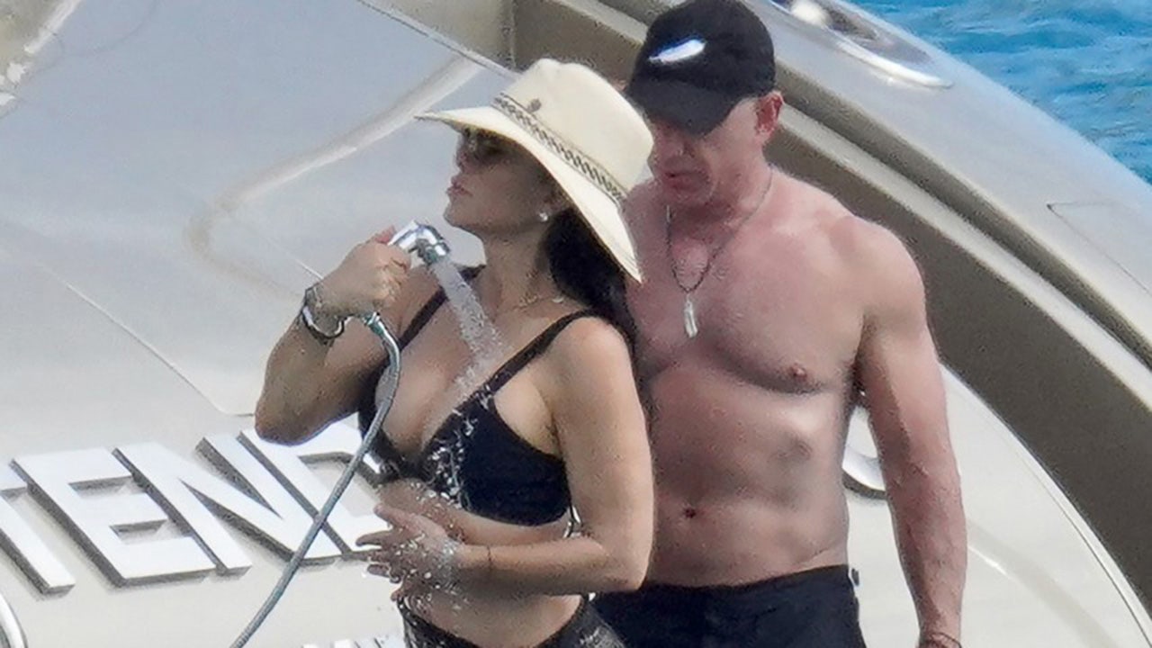 Shirtless Jeff Bezos cozies up to girlfriend Lauren Sanchez on yacht during St. Barts getaway