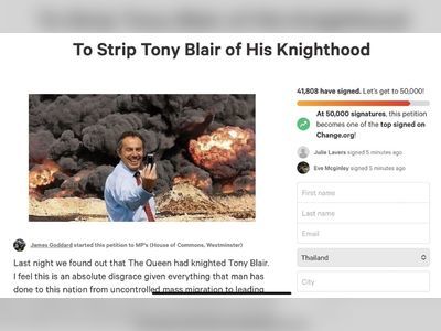 50,000 sign petition for “Sir” (war criminal) Tony Blair to be stripped of knighthood