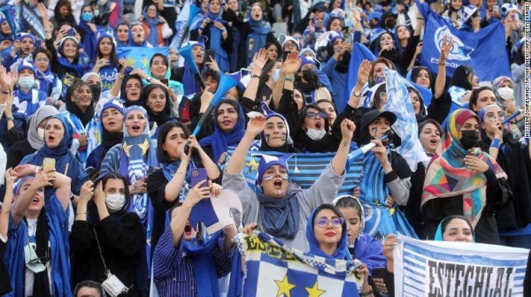 Iranian women allowed to attend domestic football match for first time in over 40 years