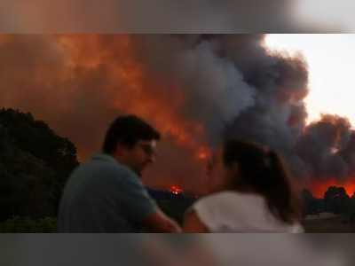 Hundreds of firefighters battle huge forest fire near Lisbon