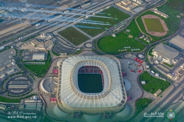 Saudi Falcons team decorates Doha's sky in preparation for World Cup 2022