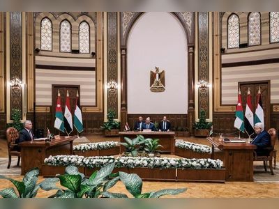 Jordanian, Egyptian and Palestinian leaders hold trilateral summit to discuss Palestinian cause