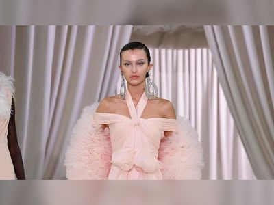 Saudi model Amira Al-Zuhair walks for Giambattista Valli at Paris Haute Couture Week
