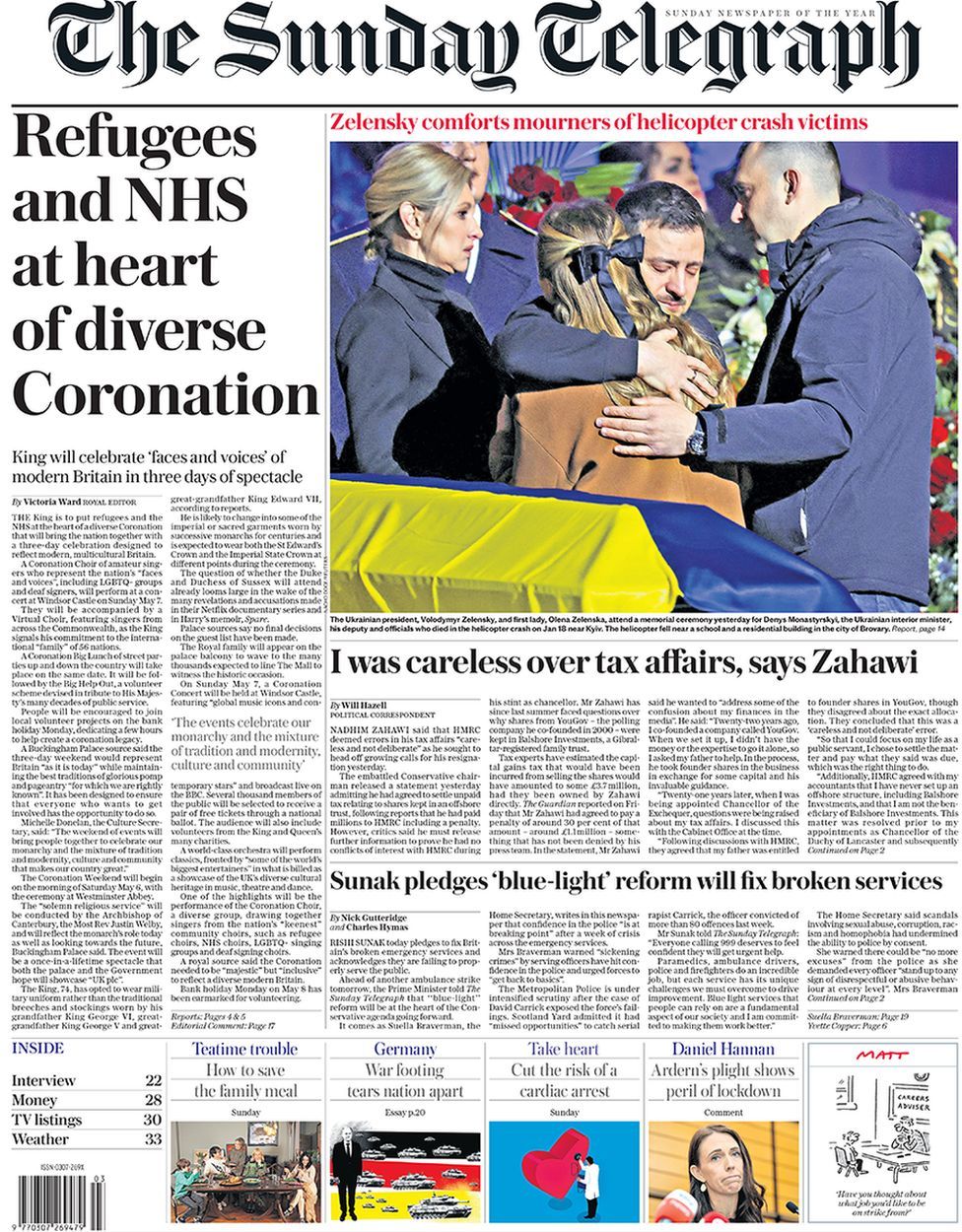 Britain’s Newspaper headlines: King's 'coronation treat' and Zahawi tax 'error'